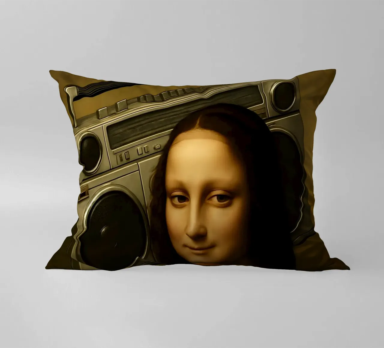 Mona Lisa Ghetto Blaster cuscino da ARTOMATIC