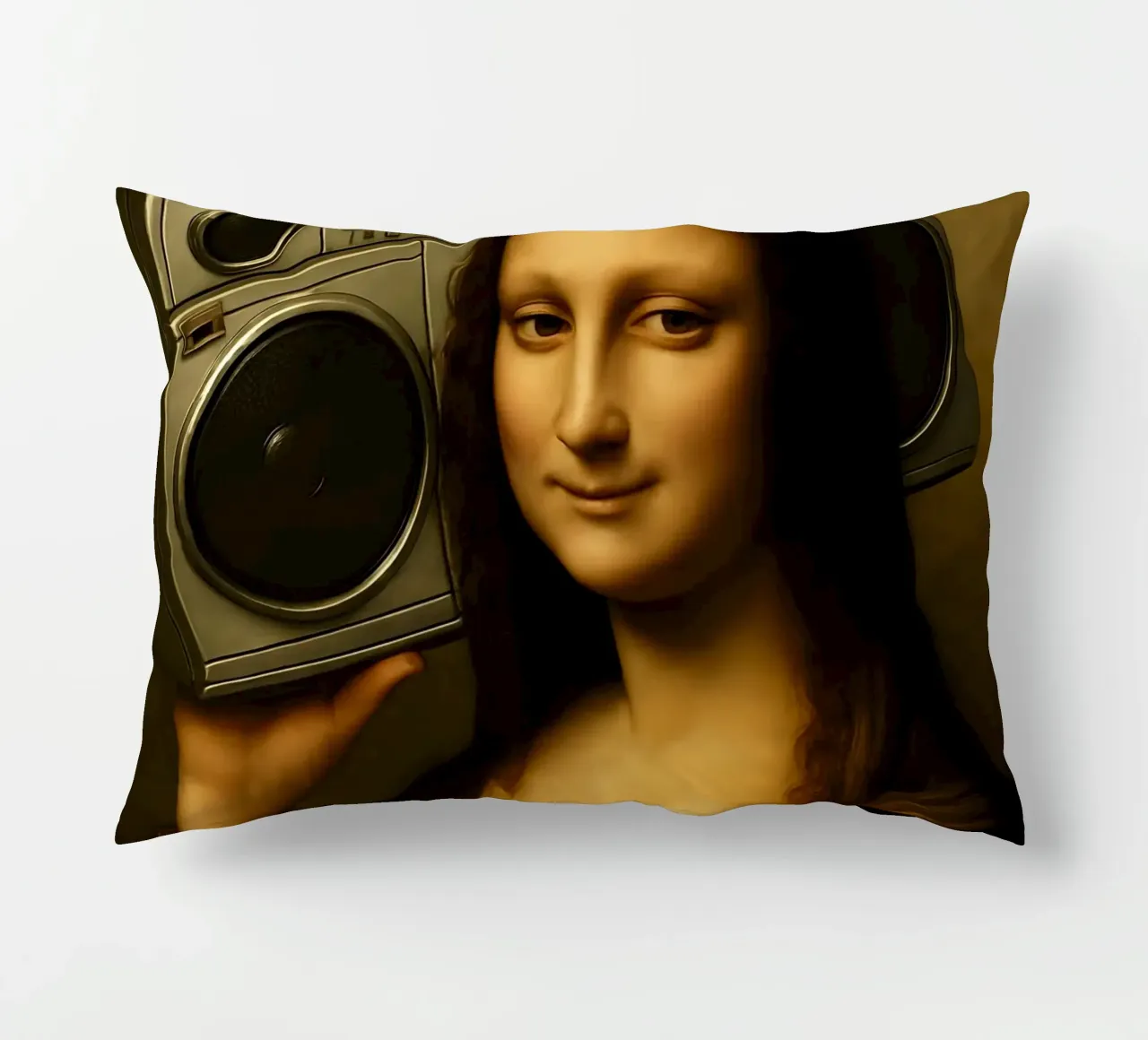 Mona Lisa Ghetto Blaster cuscino da ARTOMATIC