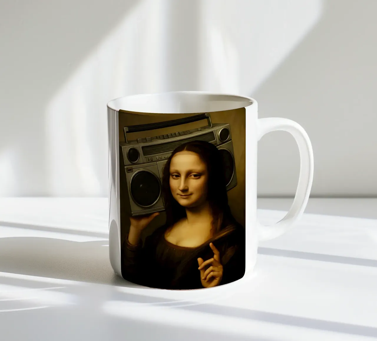 Mona Lisa Ghetto Blaster tazza in ceramica da ARTOMATIC