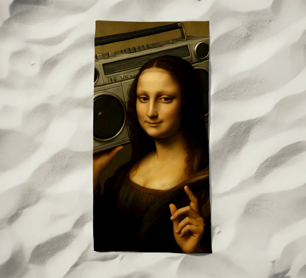 Mona Lisa Ghetto Blaster telo mare da ARTOMATIC