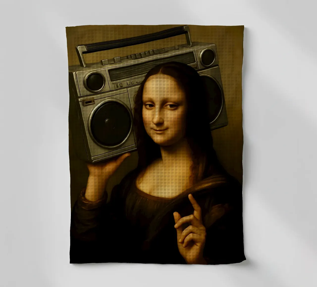 Mona Lisa Ghetto Blaster canovaccio da cucina da ARTOMATIC