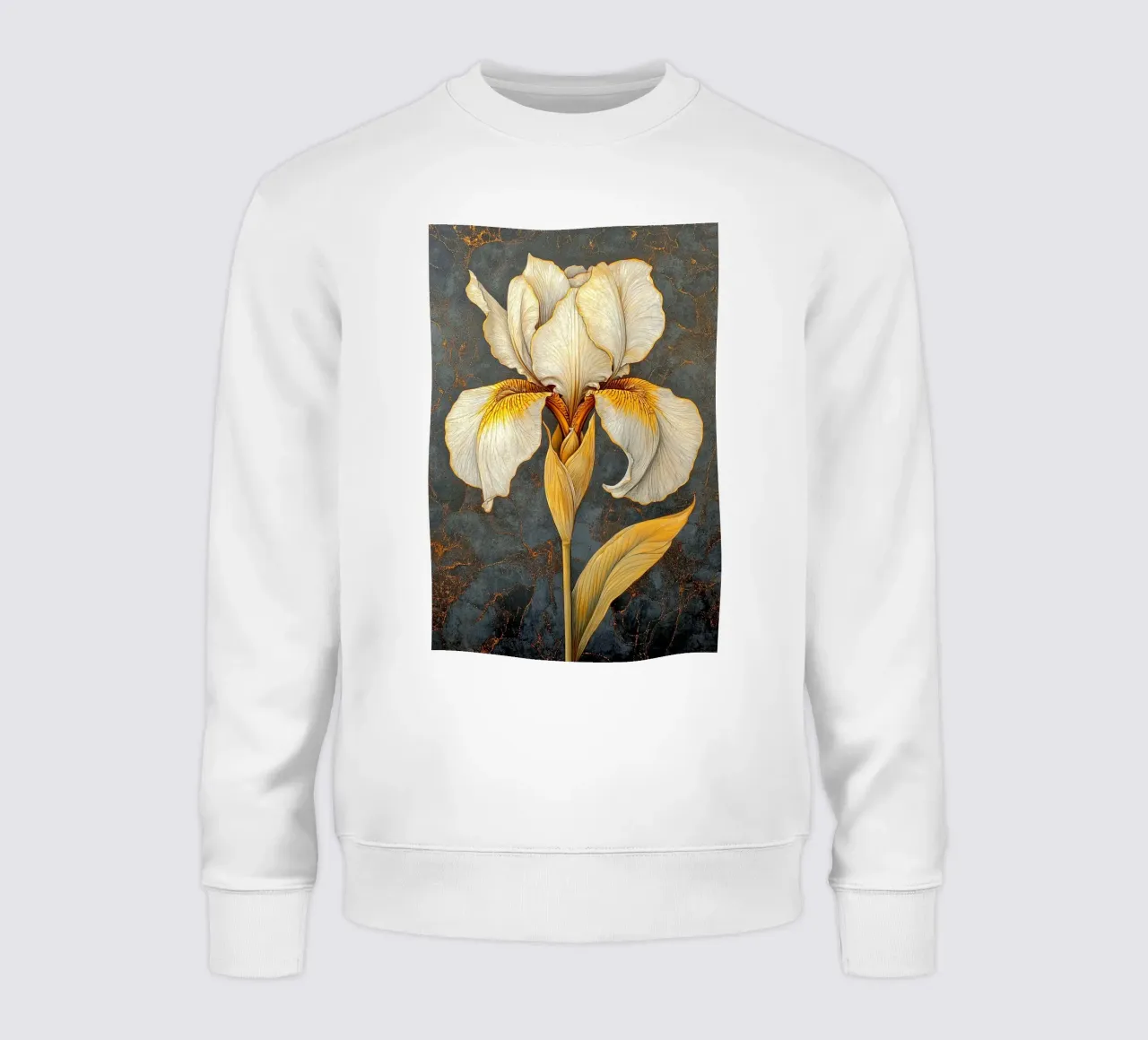 Iris bianco felpa da Art-Nouveau-Dsg