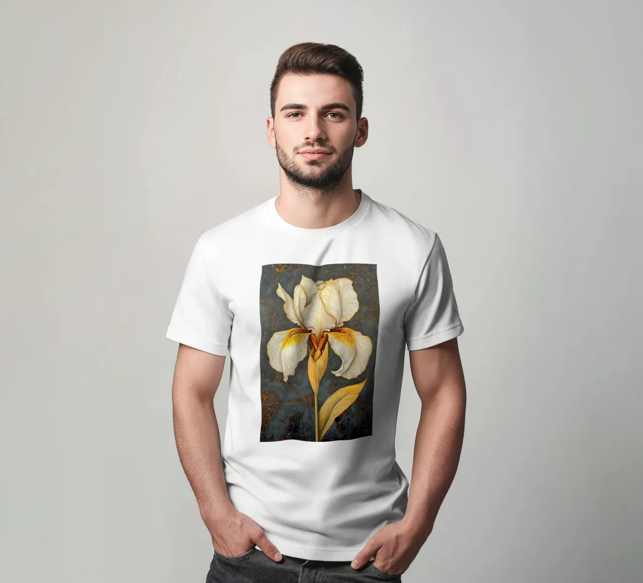 Iris bianco t-shirt da Art-Nouveau-Dsg