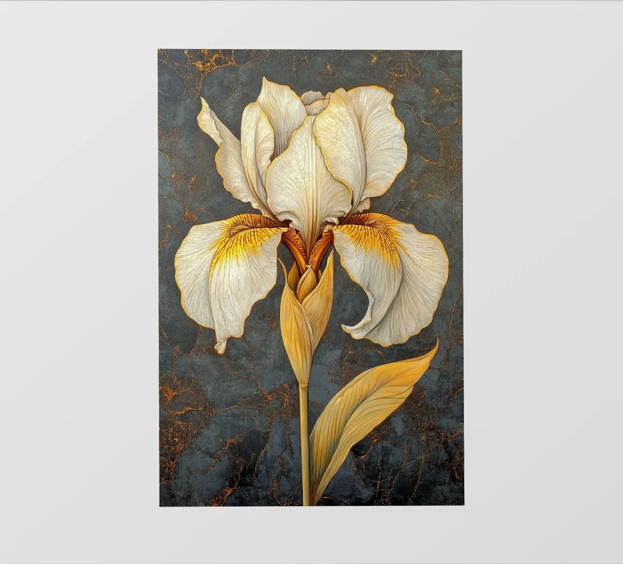 Witte iris fotobehang van Art-Nouveau-Dsg