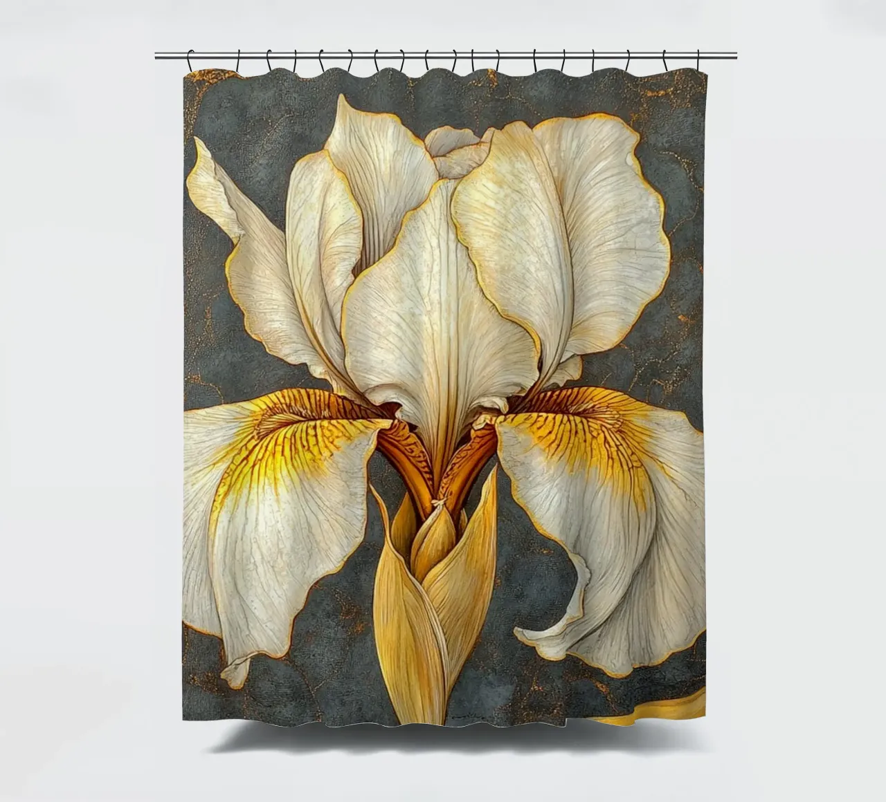 Iris bianco tenda da doccia da Art-Nouveau-Dsg