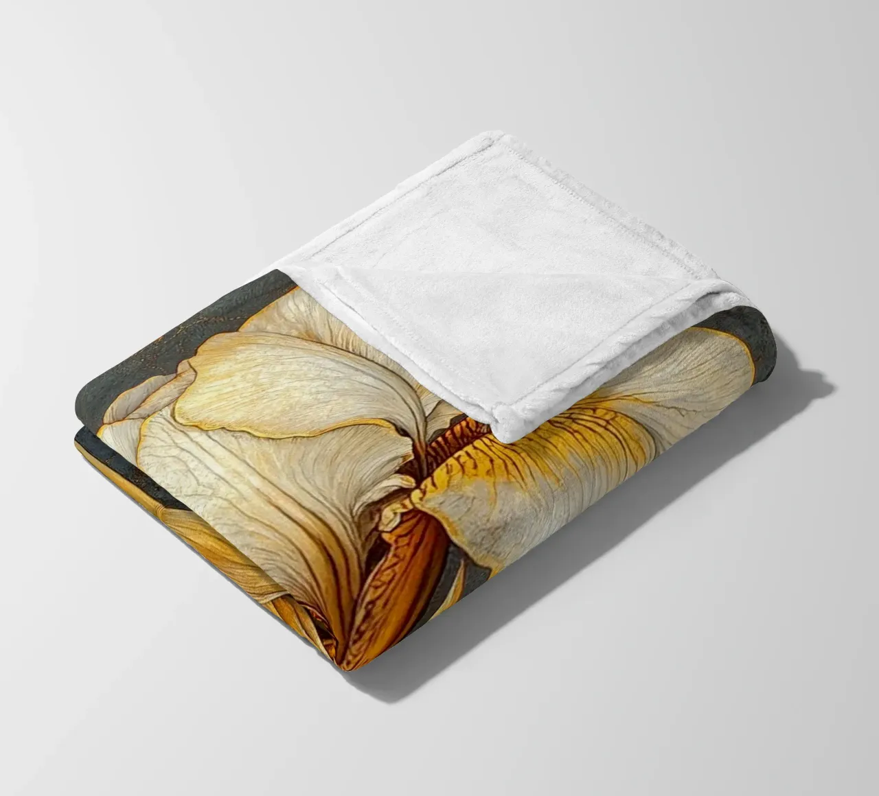 Iris bianco coperta in pile da Art-Nouveau-Dsg