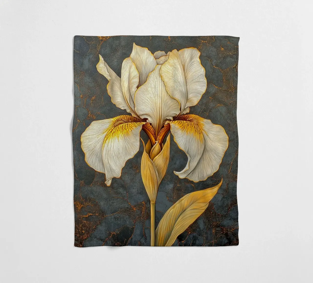 Iris bianco coperta in pile da Art-Nouveau-Dsg