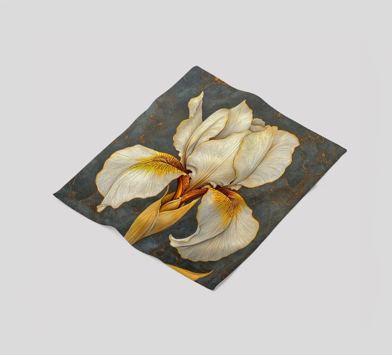 Iris bianco coperta in pile da Art-Nouveau-Dsg