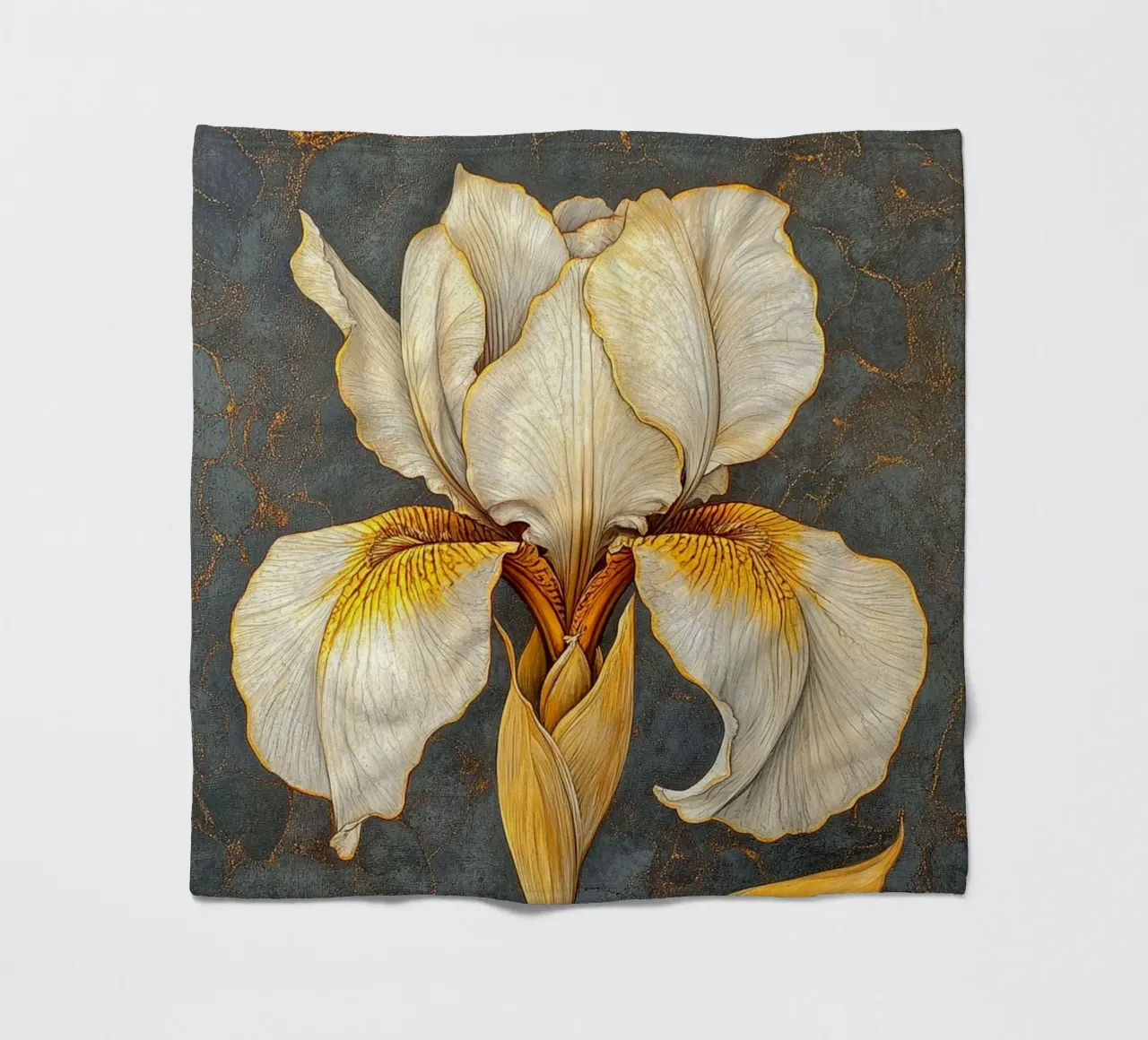 Iris bianco coperta in pile da Art-Nouveau-Dsg