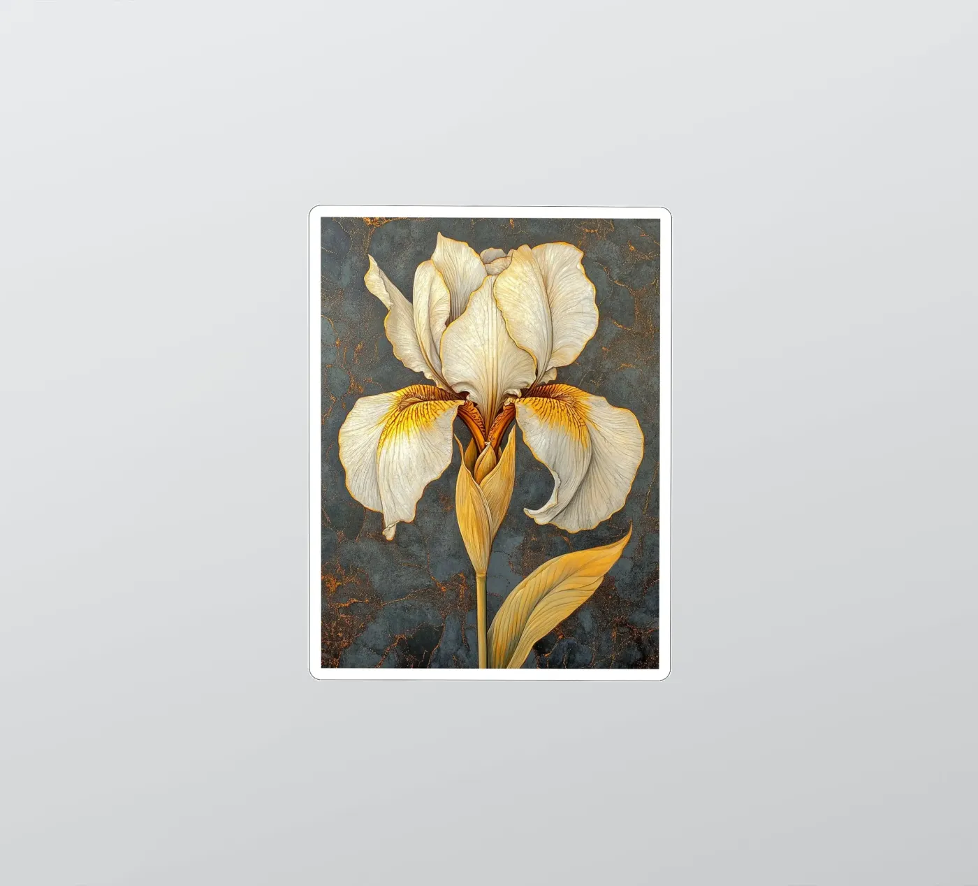 Witte iris sticker van Art-Nouveau-Dsg