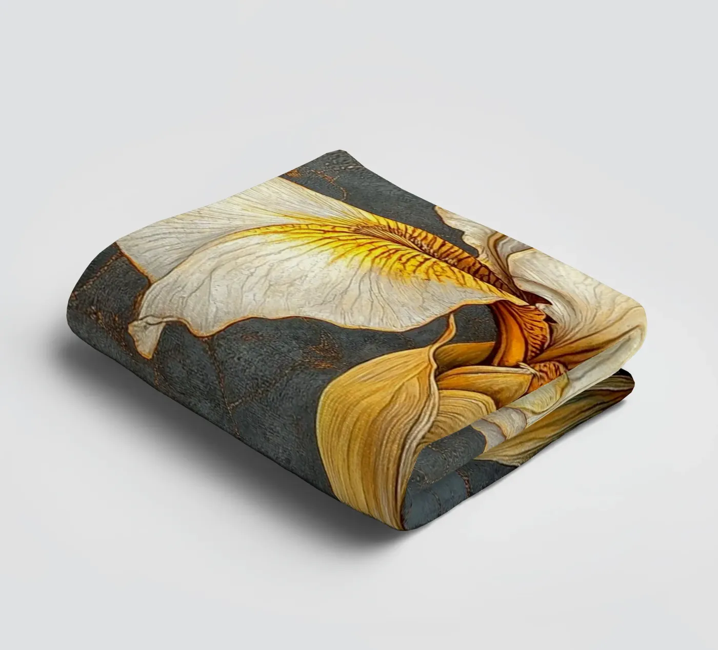 Witte iris badhanddoek van Art-Nouveau-Dsg