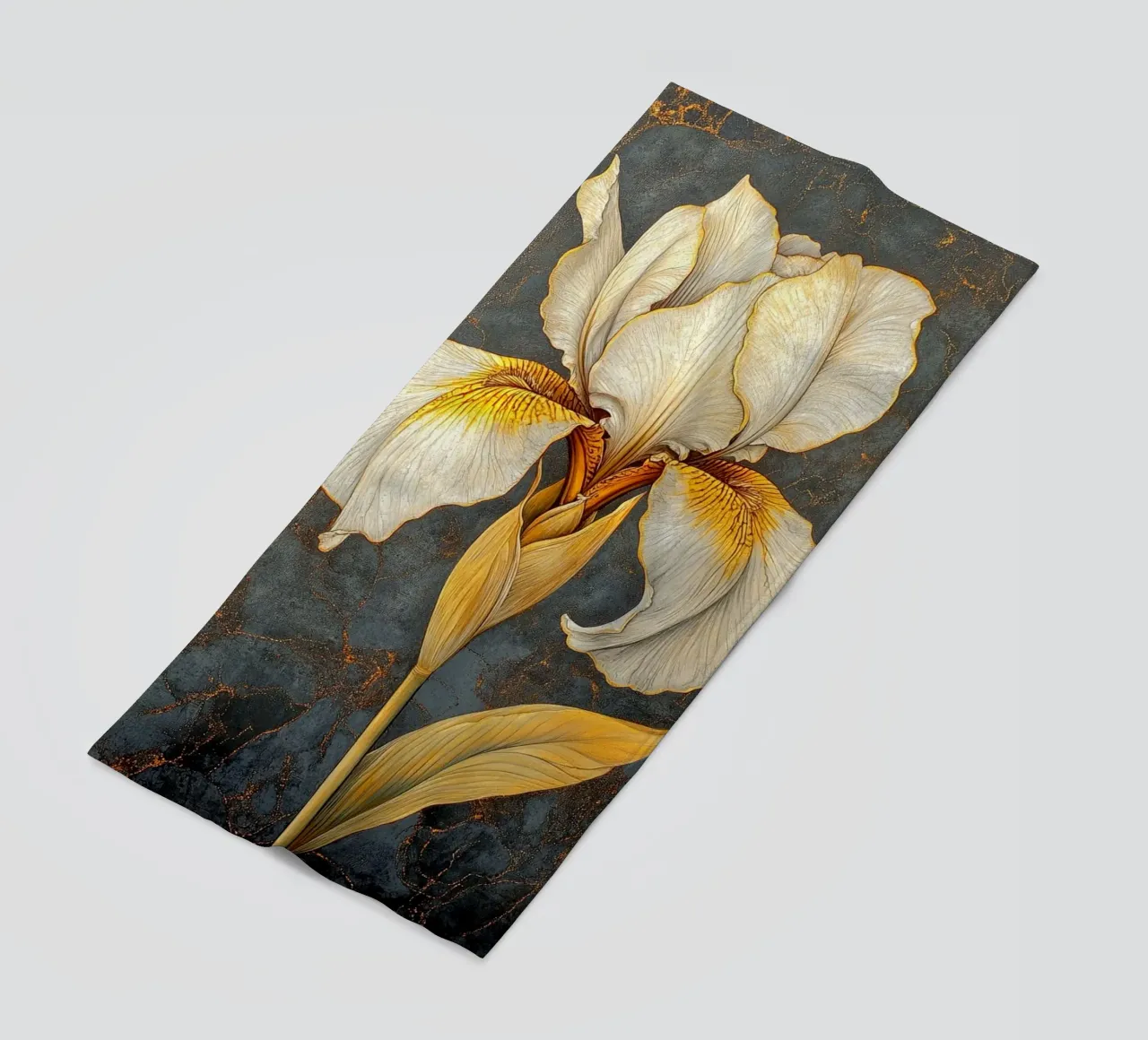 Iris bianco telo mare da Art-Nouveau-Dsg