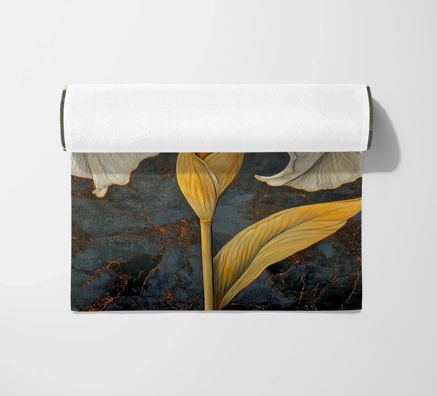 Iris bianco telo mare da Art-Nouveau-Dsg