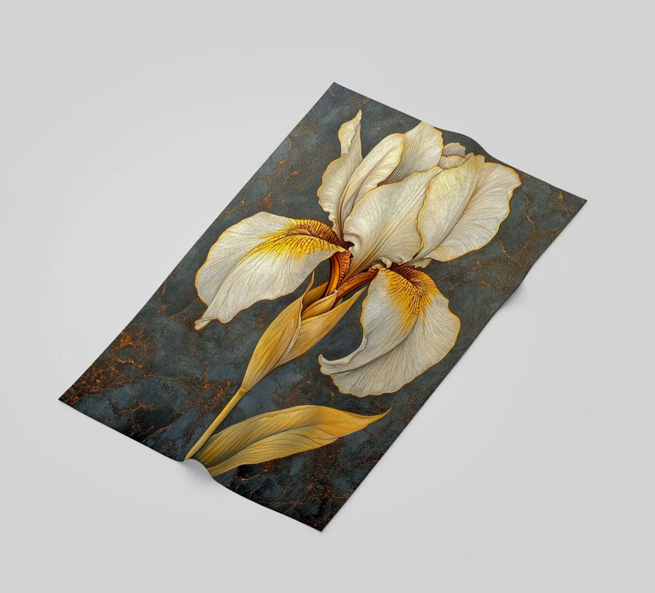 Iris bianco telo mare da Art-Nouveau-Dsg