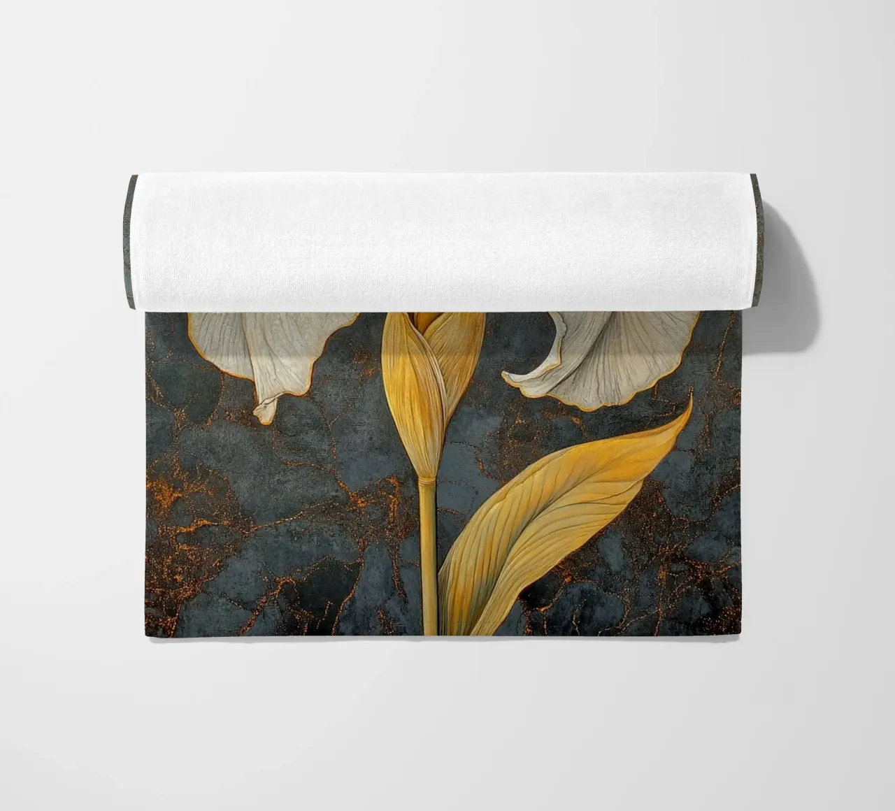 Iris bianco telo mare da Art-Nouveau-Dsg