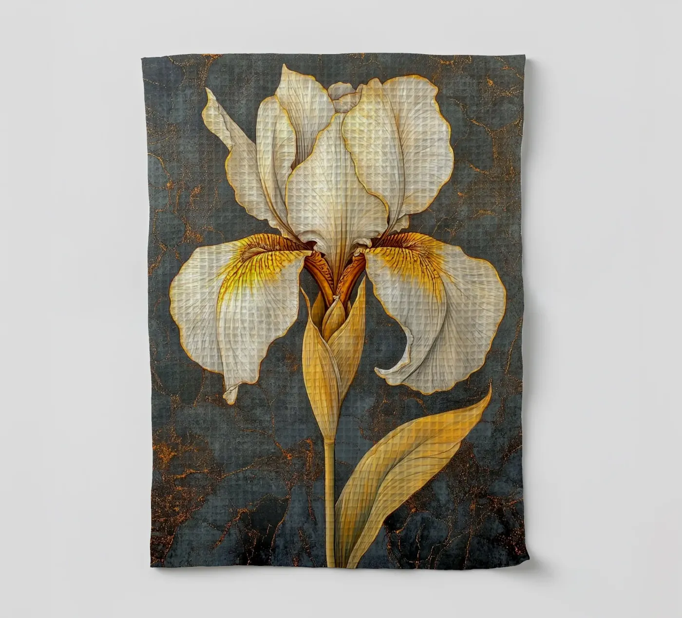 Witte iris theedoek van Art-Nouveau-Dsg