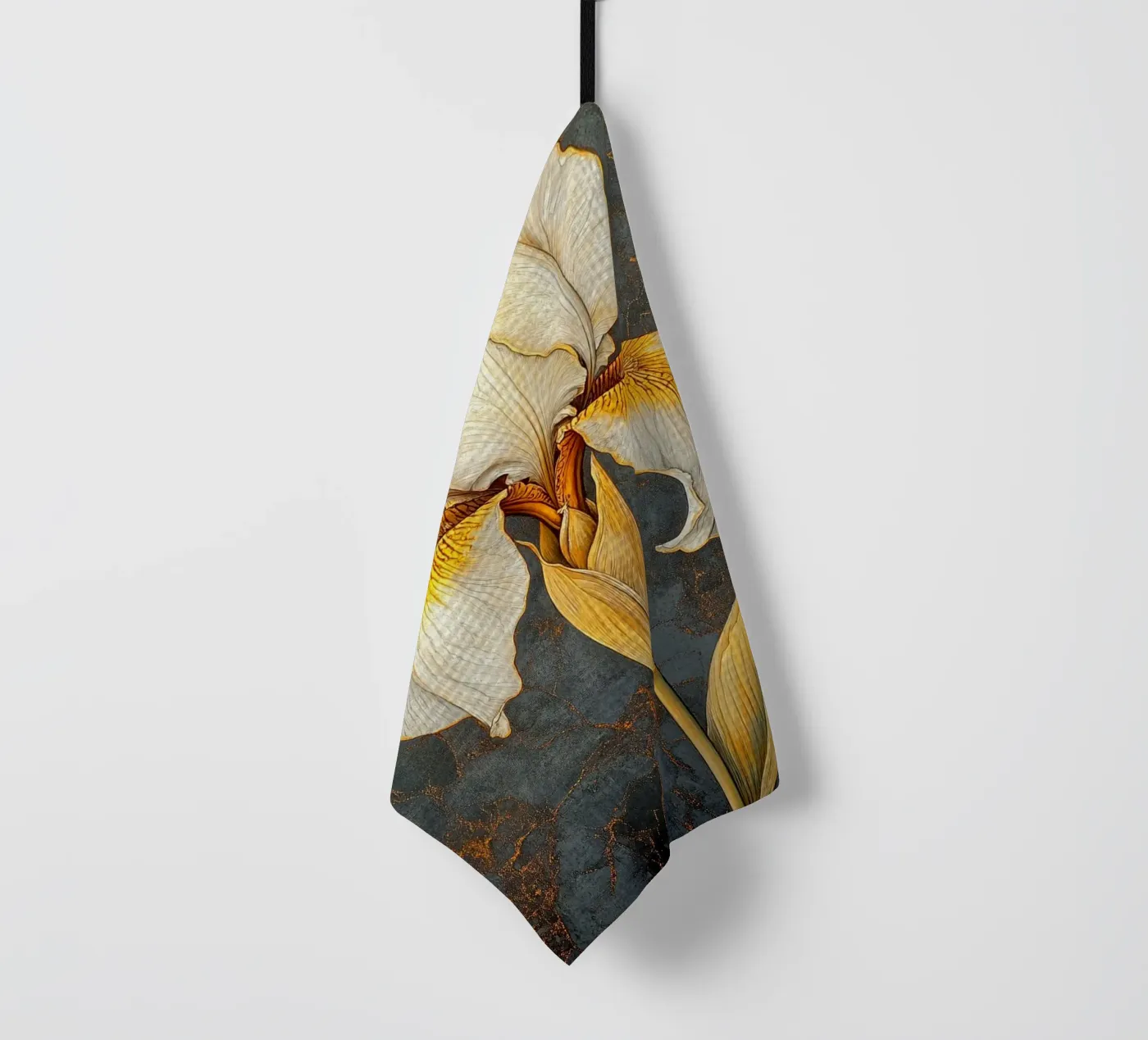 Witte iris theedoek van Art-Nouveau-Dsg