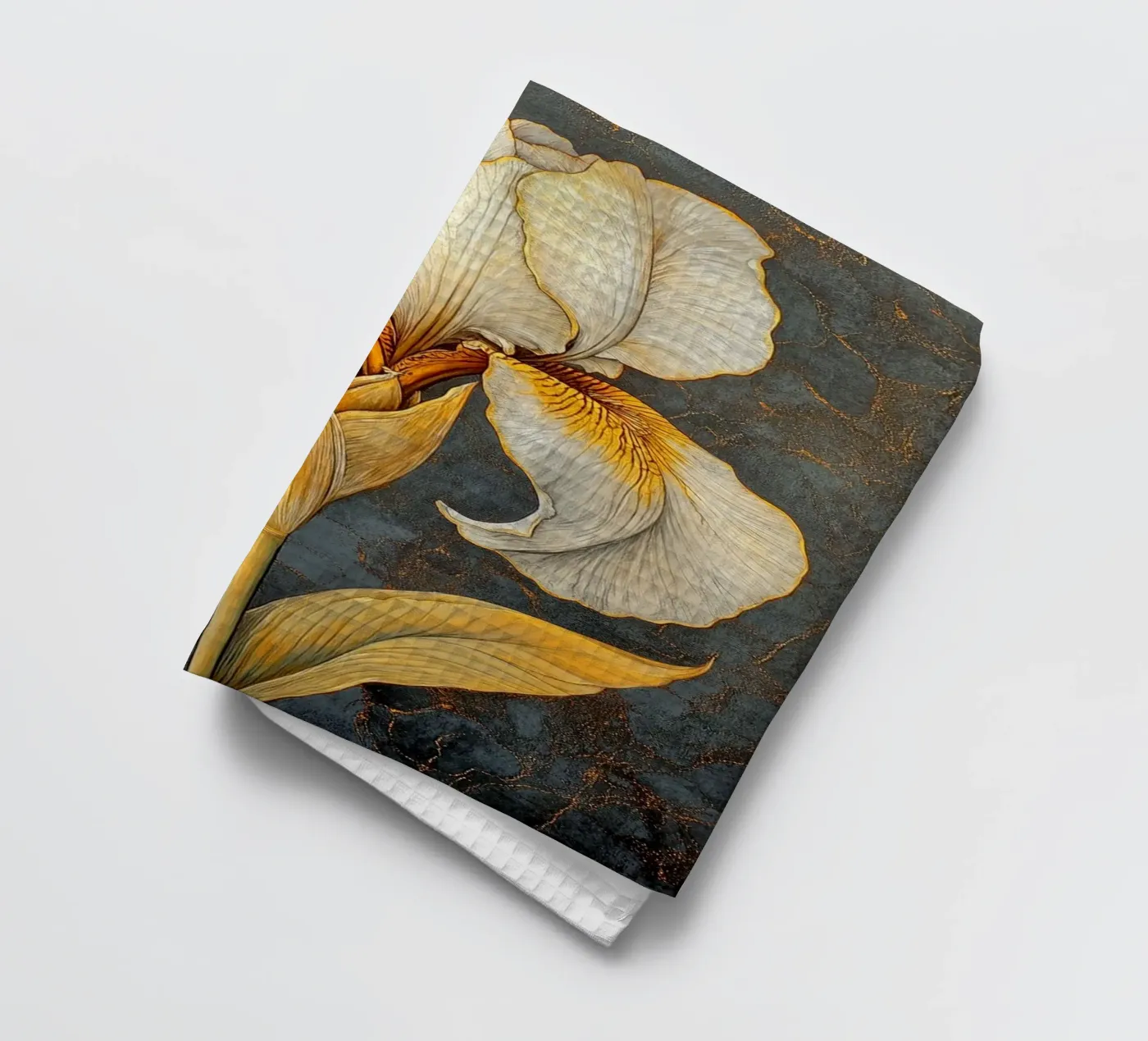 Witte iris theedoek van Art-Nouveau-Dsg