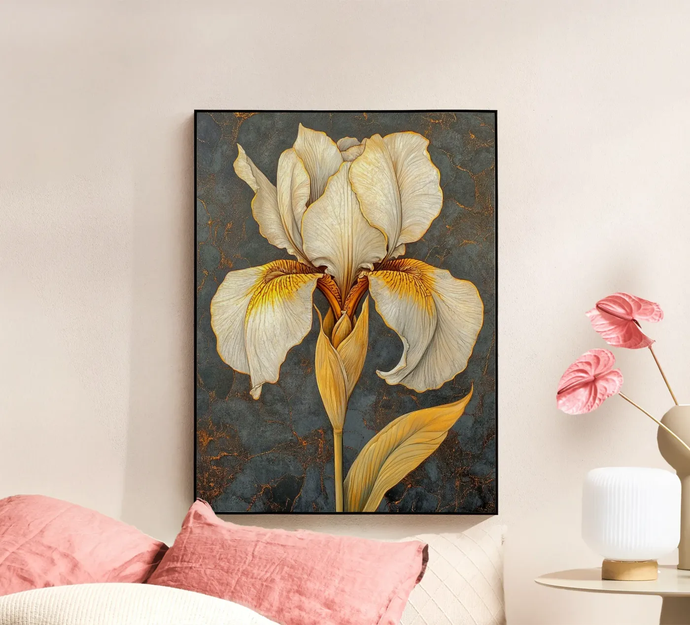Iris bianco plexiglass da Art-Nouveau-Dsg