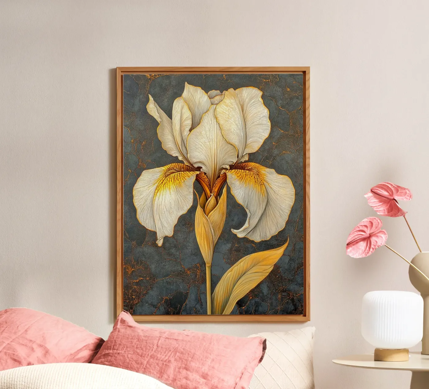 Witte iris forex-plaat van Art-Nouveau-Dsg