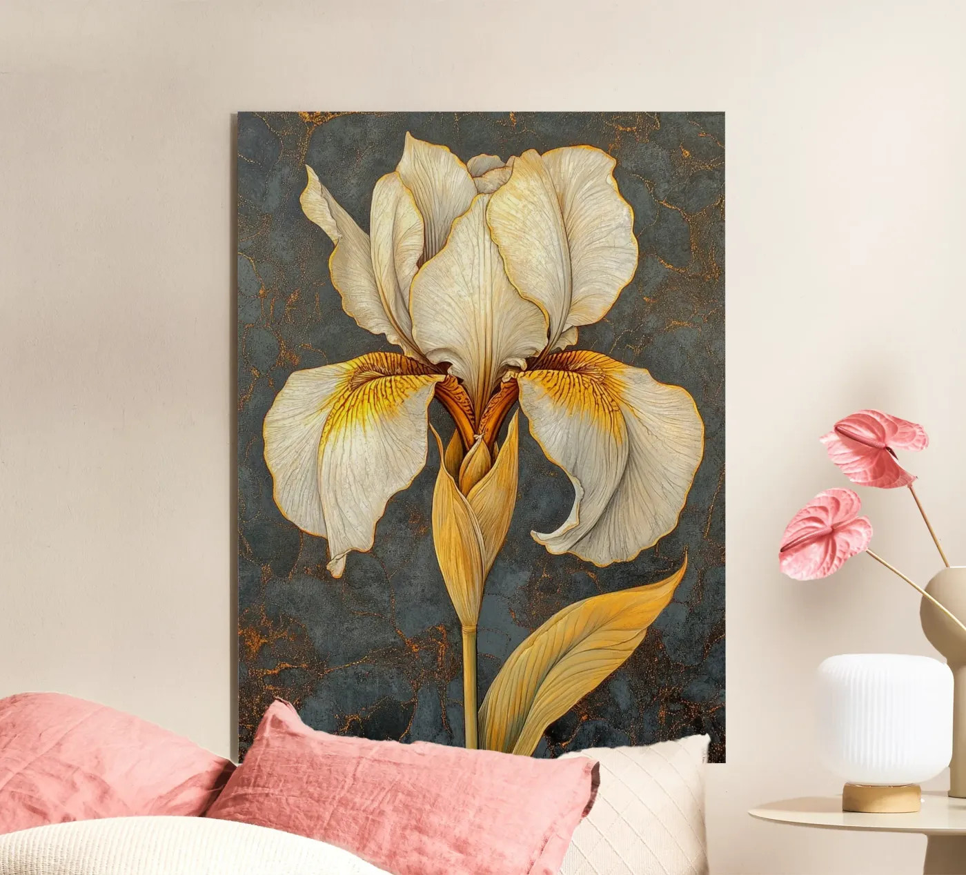 Witte iris forex-plaat van Art-Nouveau-Dsg