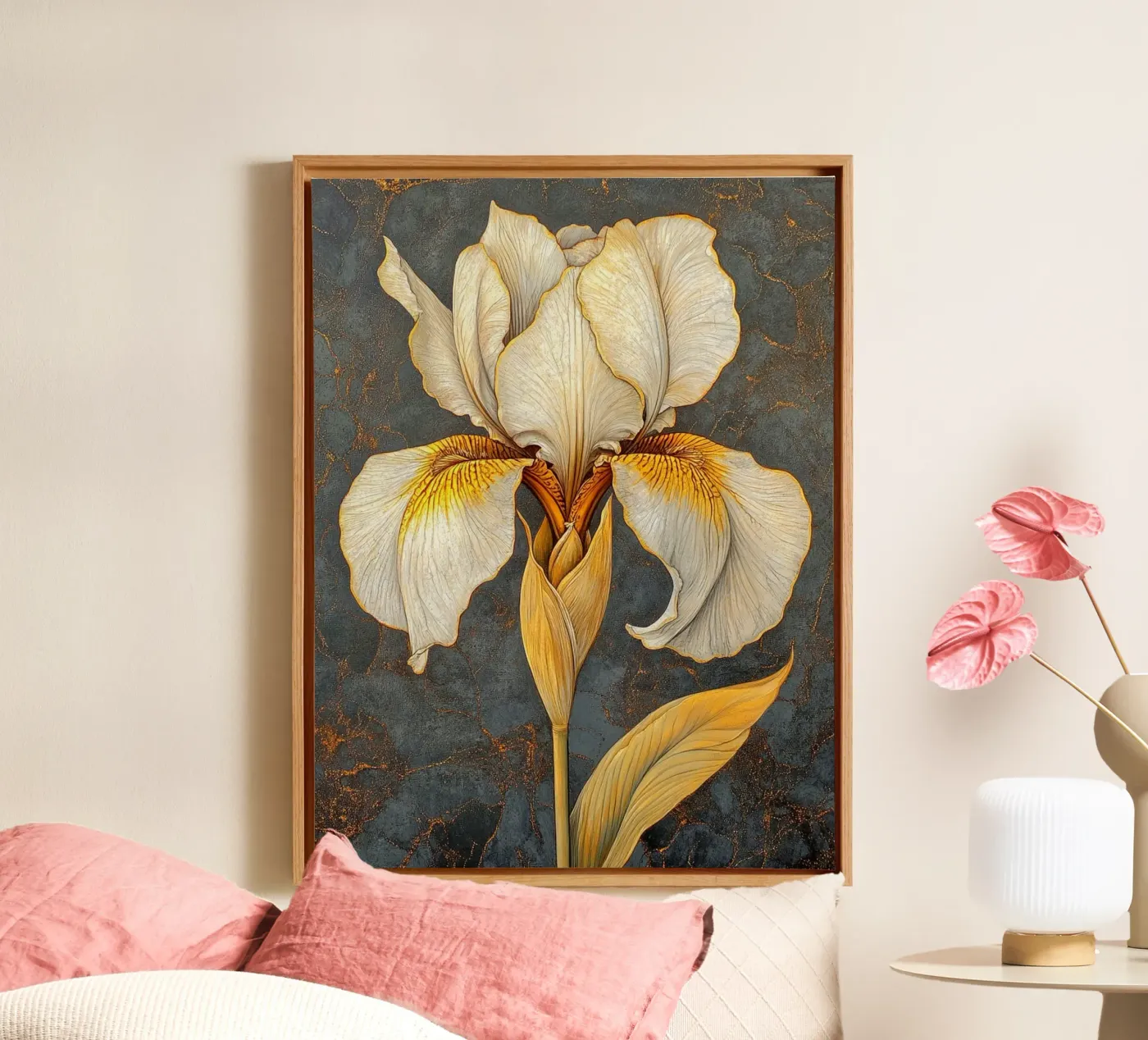 Iris bianco tela da Art-Nouveau-Dsg