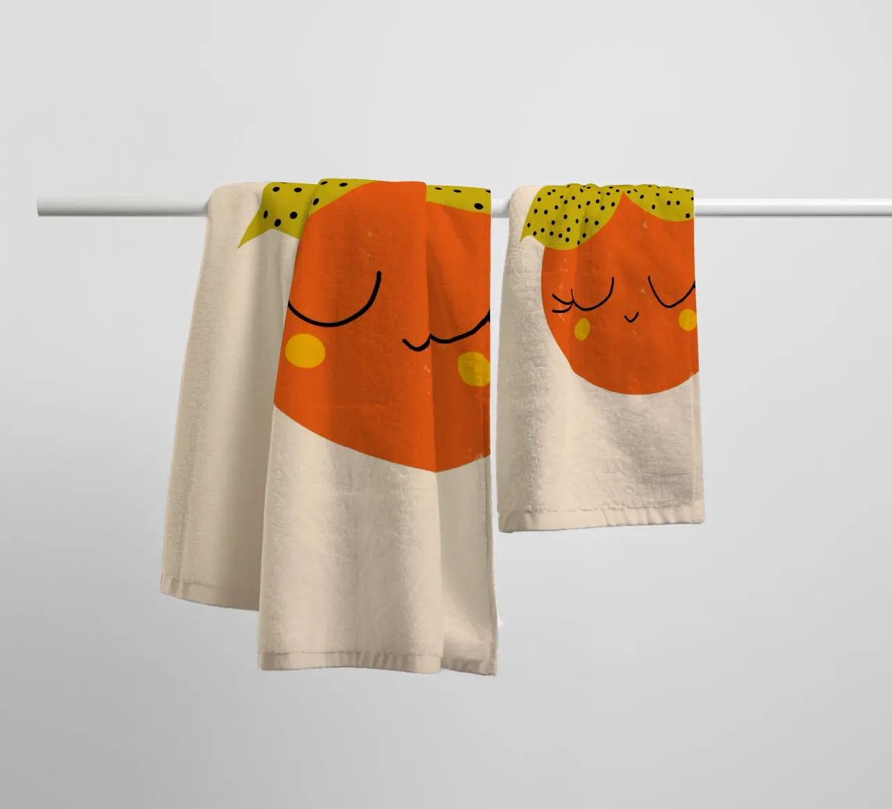 Amico arancione - Arte della frutta asciugamano da bagno da susanacosta
