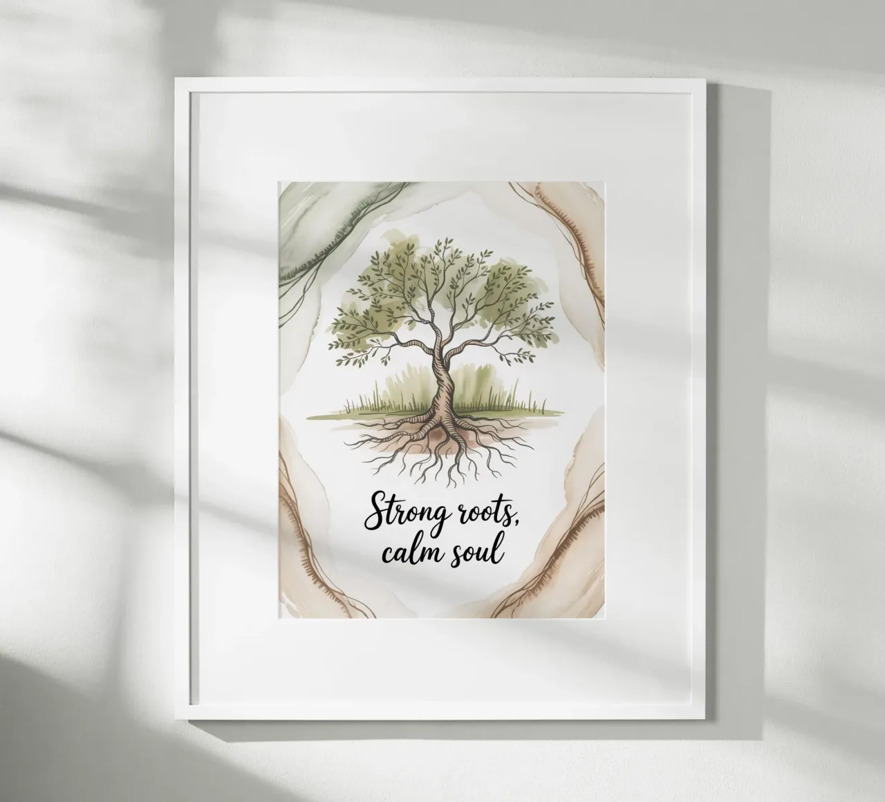 "Radici forti, anima calma" - La saggezza della natura poster con telaio in plastica da logic
