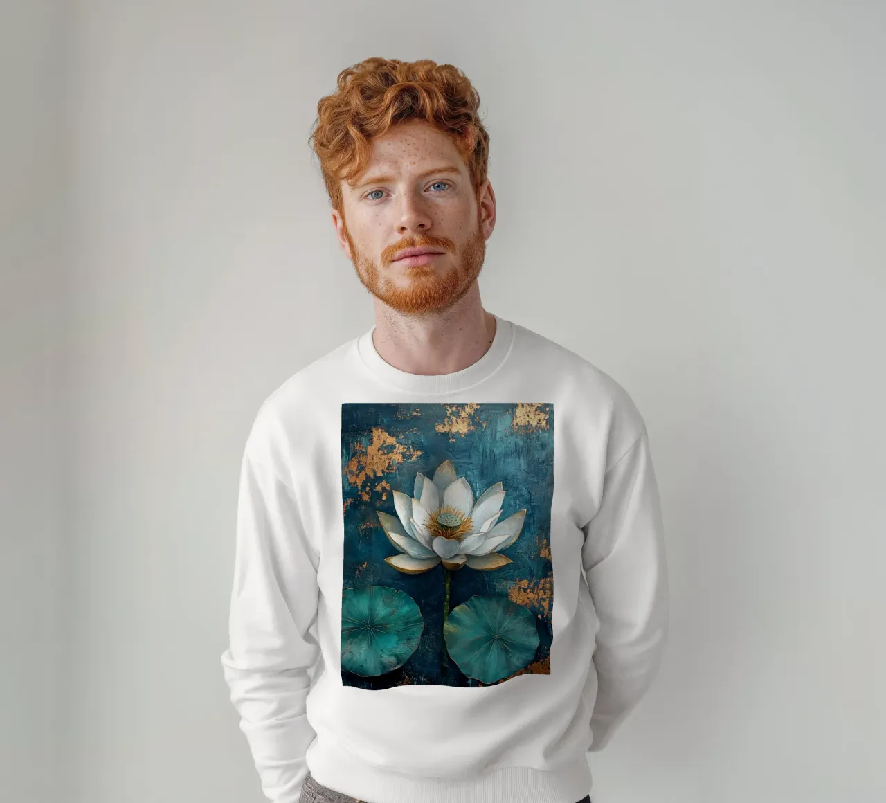 Loto bianco felpa da Art-Nouveau-Dsg