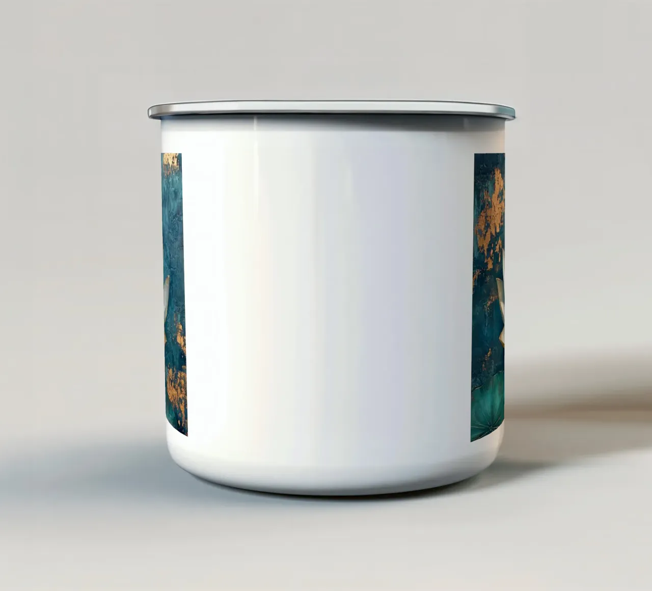 Loto bianco tazza in smalto da Art-Nouveau-Dsg