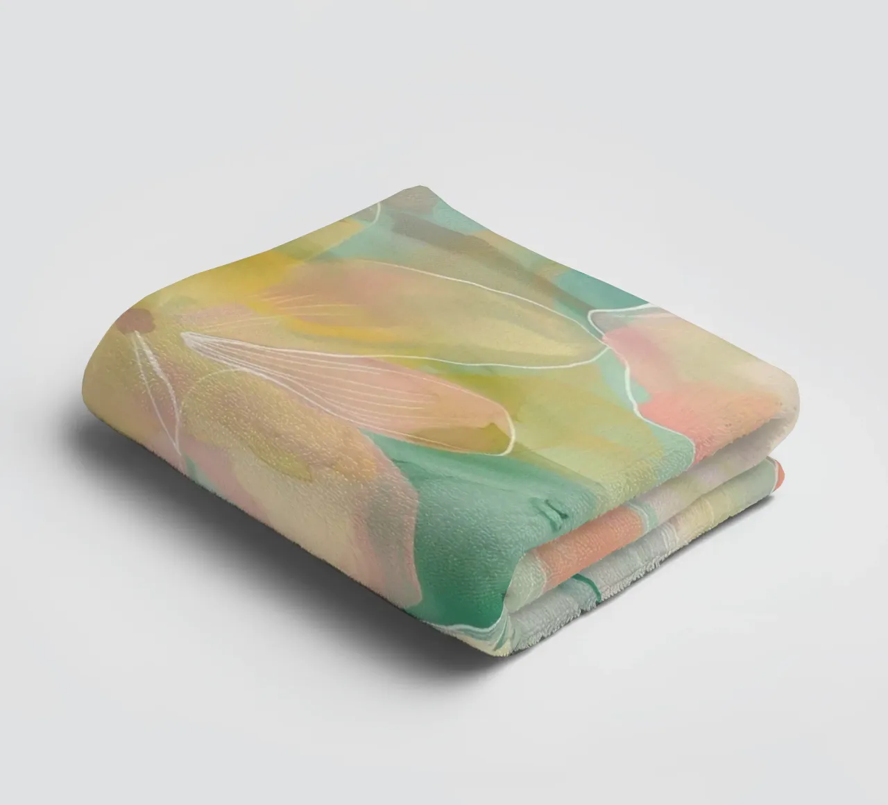 Abstrakte Blumenmalerei, Pastellblume drucken Handtuch von Little Lila