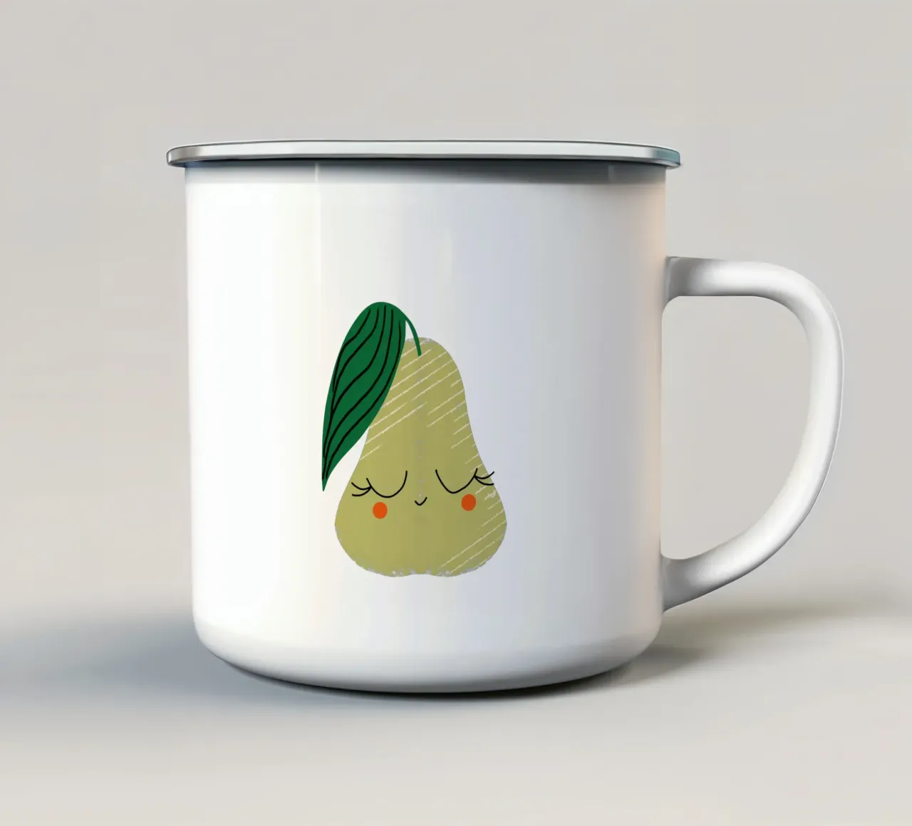 Amico della pera - Arte della frutta tazza in smalto da susanacosta