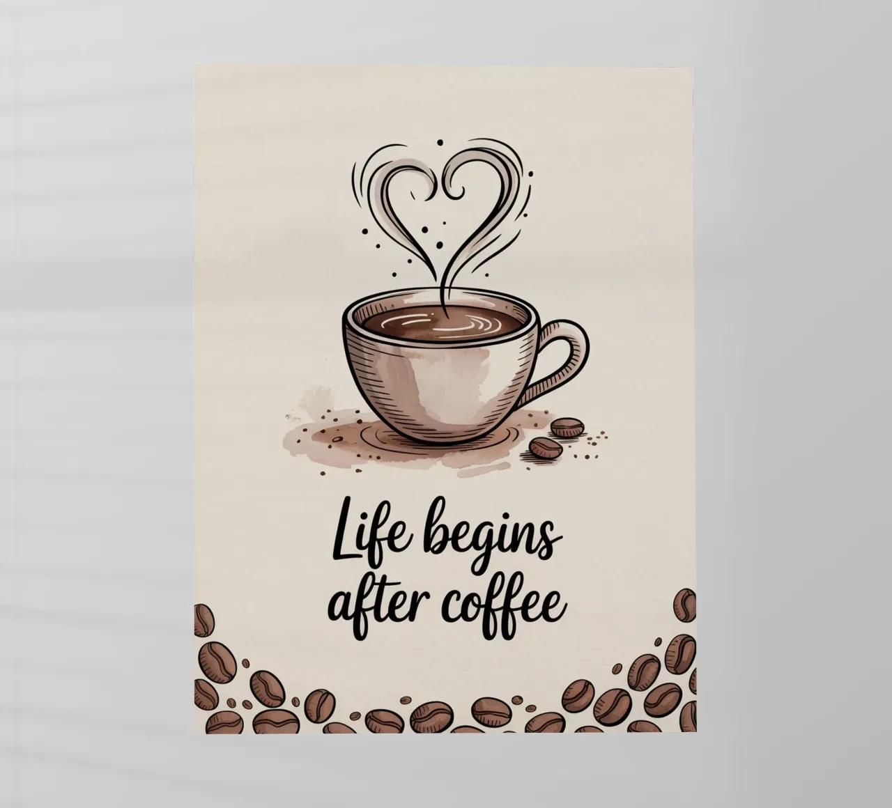 "Das Leben beginnt nach dem Kaffee" - Morgenritual Kunst Backlit Folie von logic