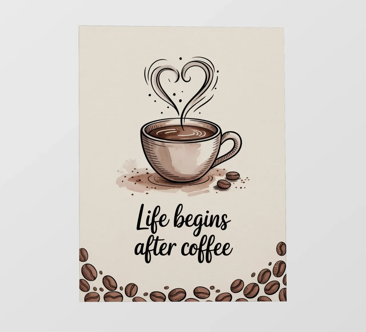 "Das Leben beginnt nach dem Kaffee" - Morgenritual Kunst Backlit Folie von logic