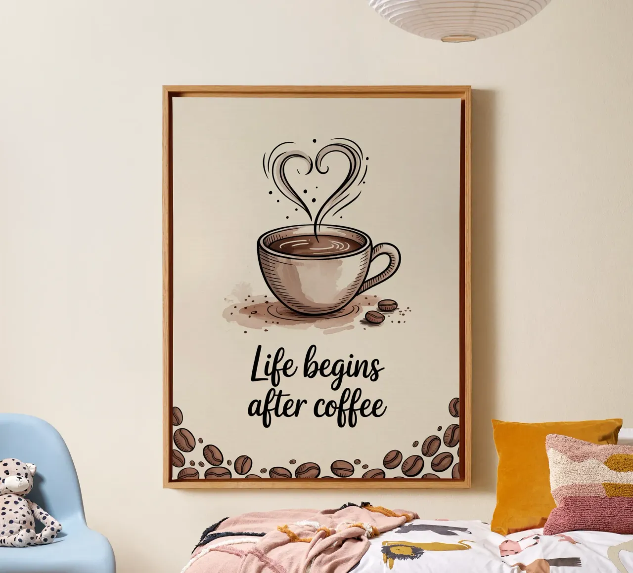 "Das Leben beginnt nach dem Kaffee" - Morgenritual Kunst Leinwand von logic