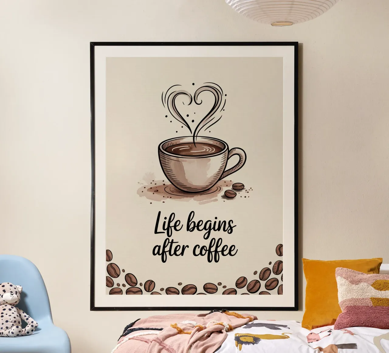 "Das Leben beginnt nach dem Kaffee" - Morgenritual Kunst Hahnemühle von logic