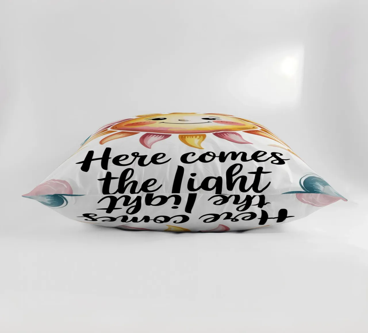 "Here Comes the Light" - Poster per il sorriso solare cuscino da logic