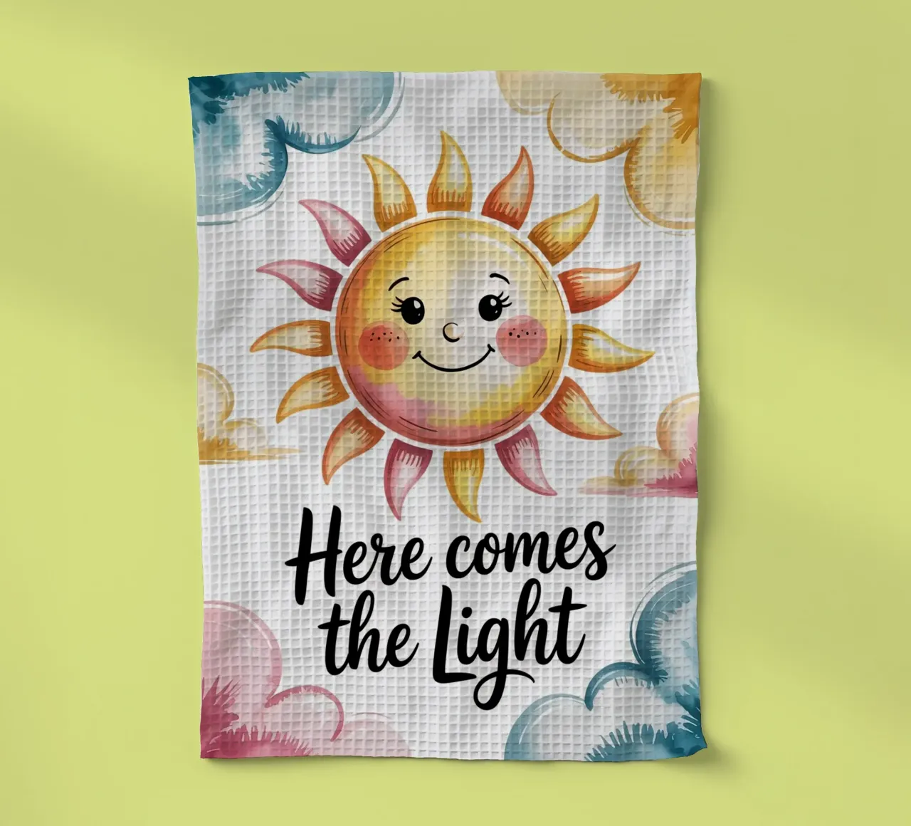 "Here Comes the Light" - Poster per il sorriso solare canovaccio da cucina da logic