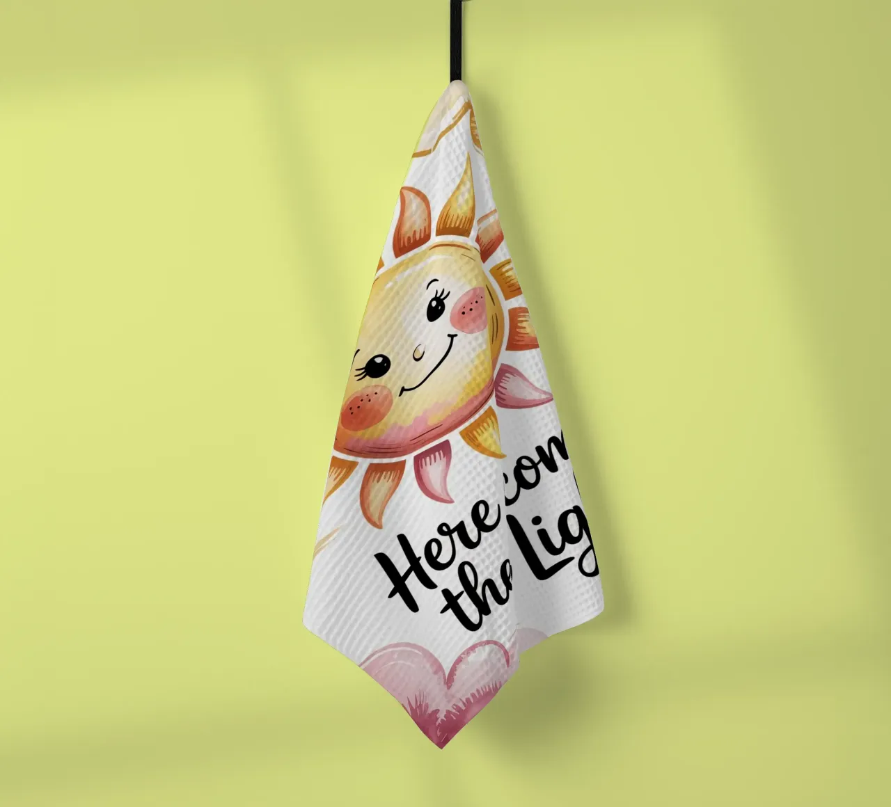 "Here Comes the Light" - Poster per il sorriso solare canovaccio da cucina da logic