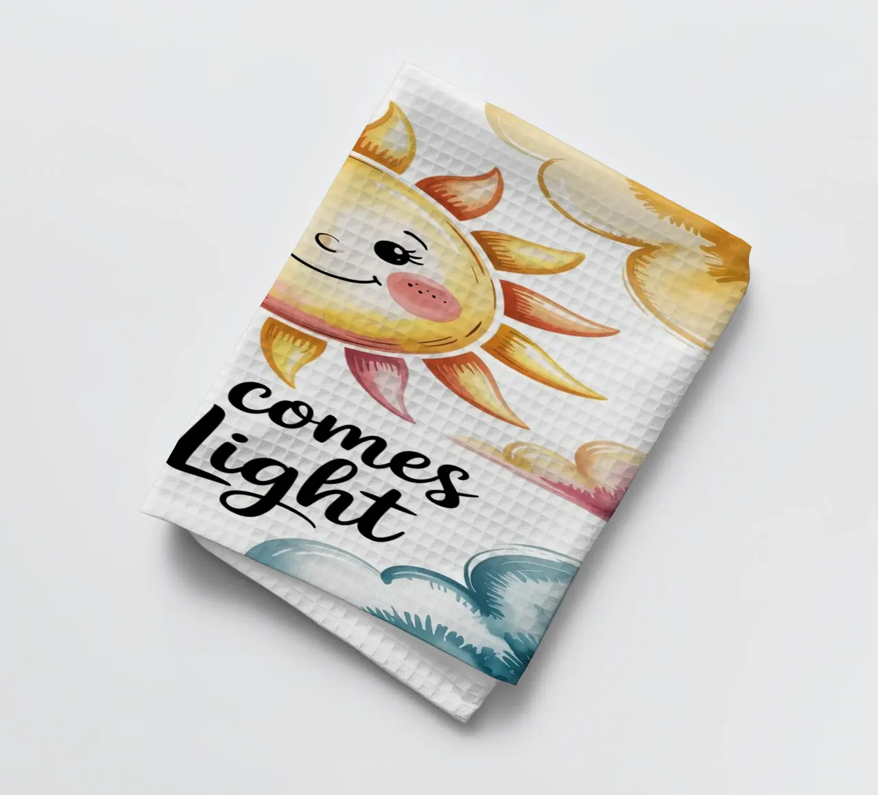"Here Comes the Light" - Poster per il sorriso solare canovaccio da cucina da logic