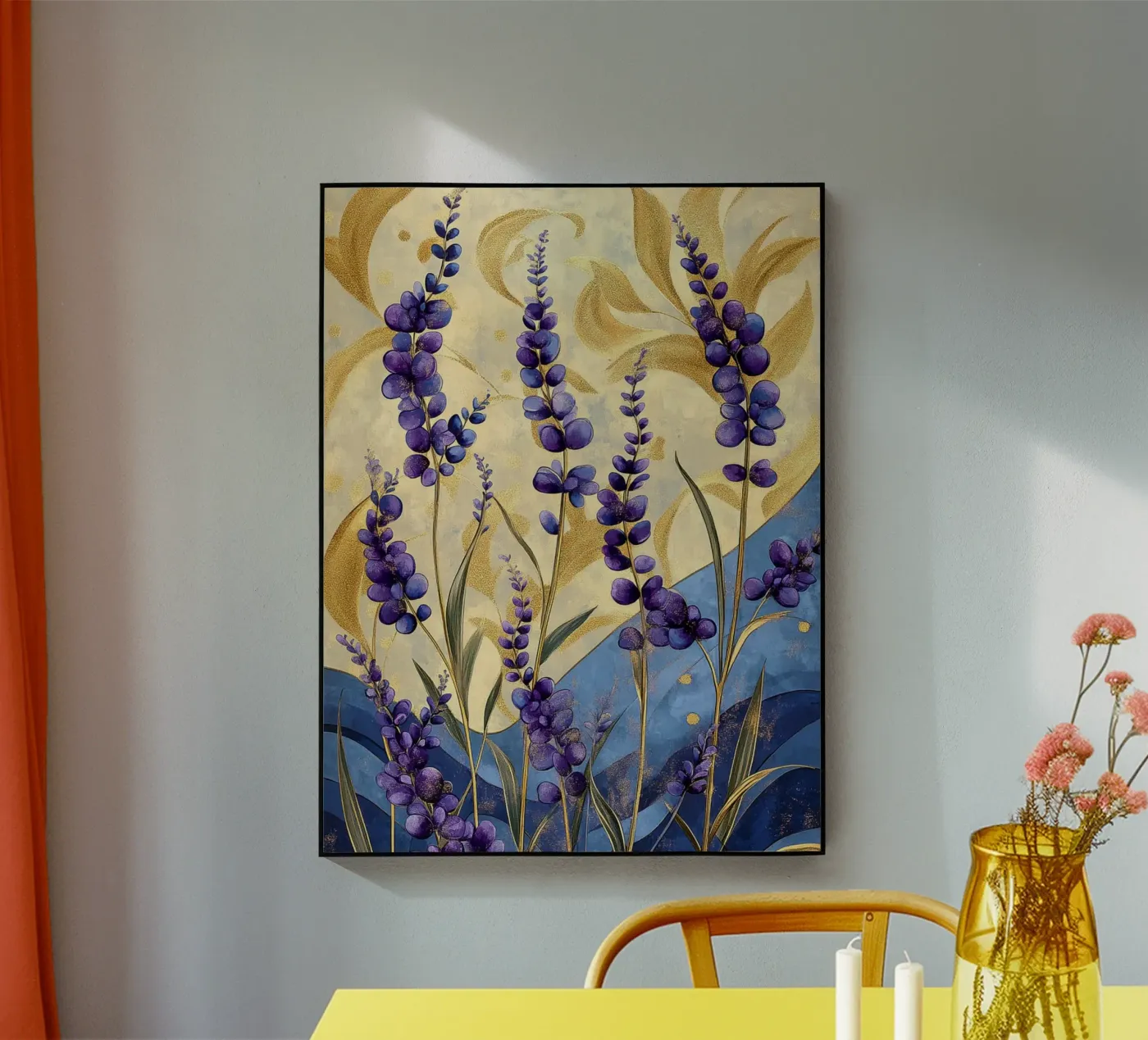 Warmer Lavendel Acryl-Glas von Art-Nouveau-Dsg