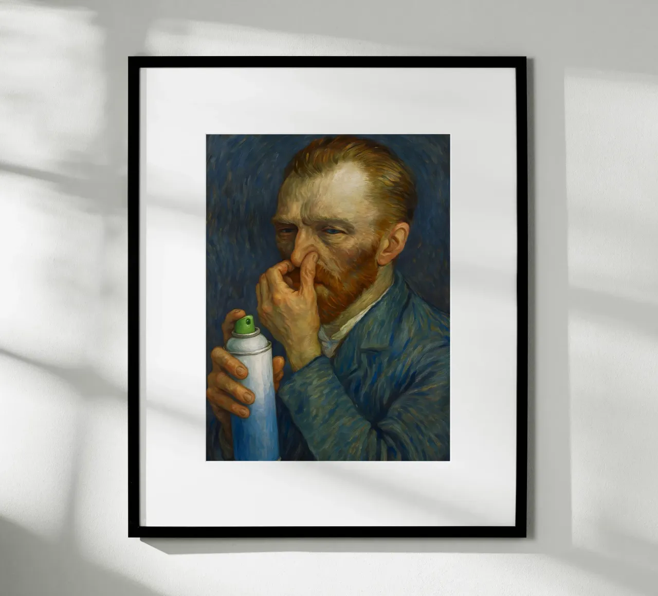 Vincent Van Gogh Divertente WC per il bagno poster con telaio in legno da ARTOMATIC