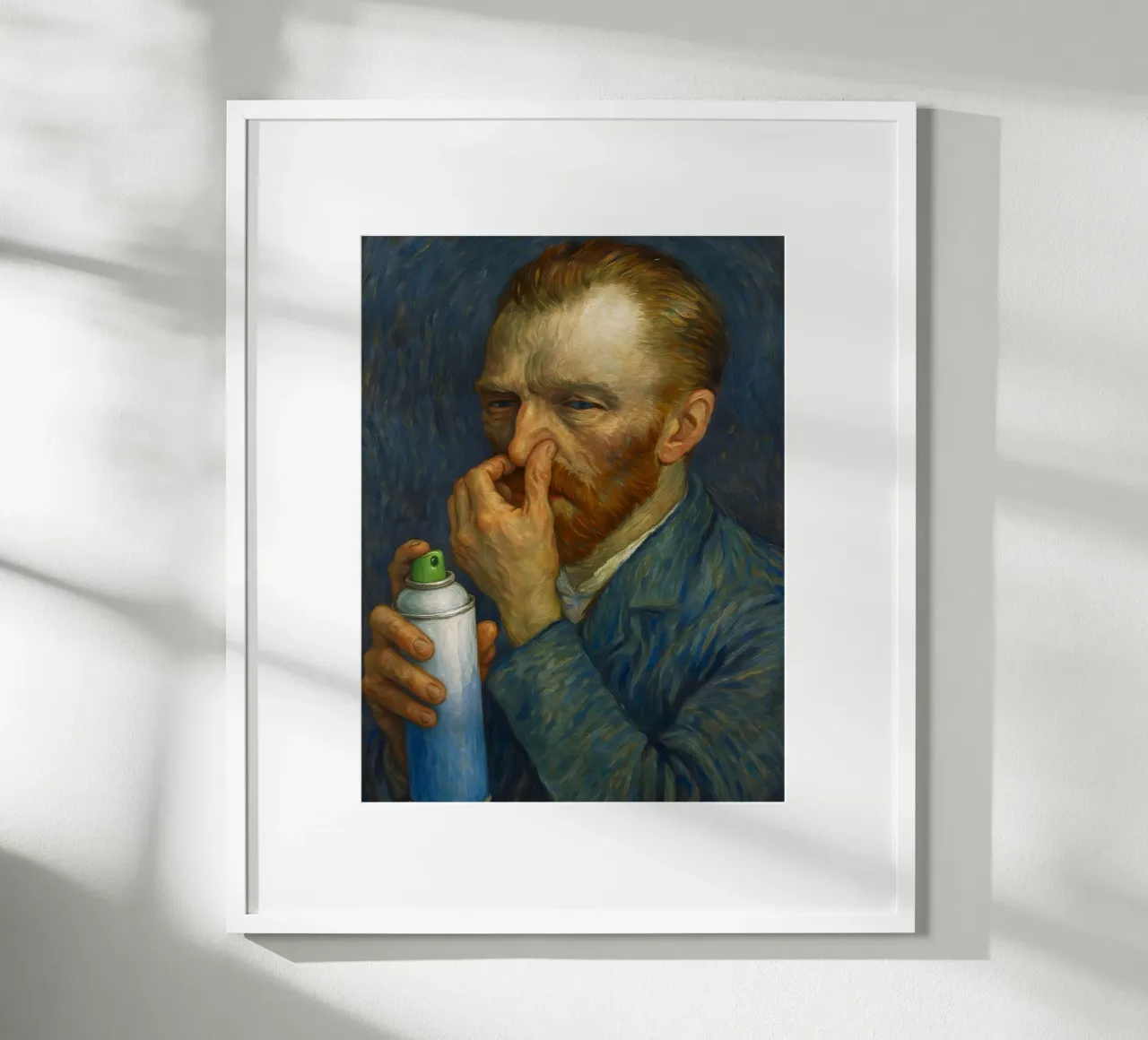 Vincent Van Gogh Divertente WC per il bagno poster con telaio in legno da ARTOMATIC