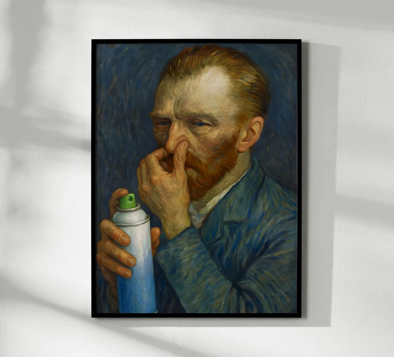 Vincent Van Gogh Divertente WC per il bagno poster con telaio in legno da ARTOMATIC