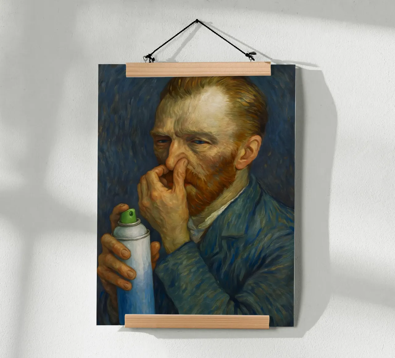 Vincent Van Gogh Divertente WC per il bagno poster con telaio in legno da ARTOMATIC