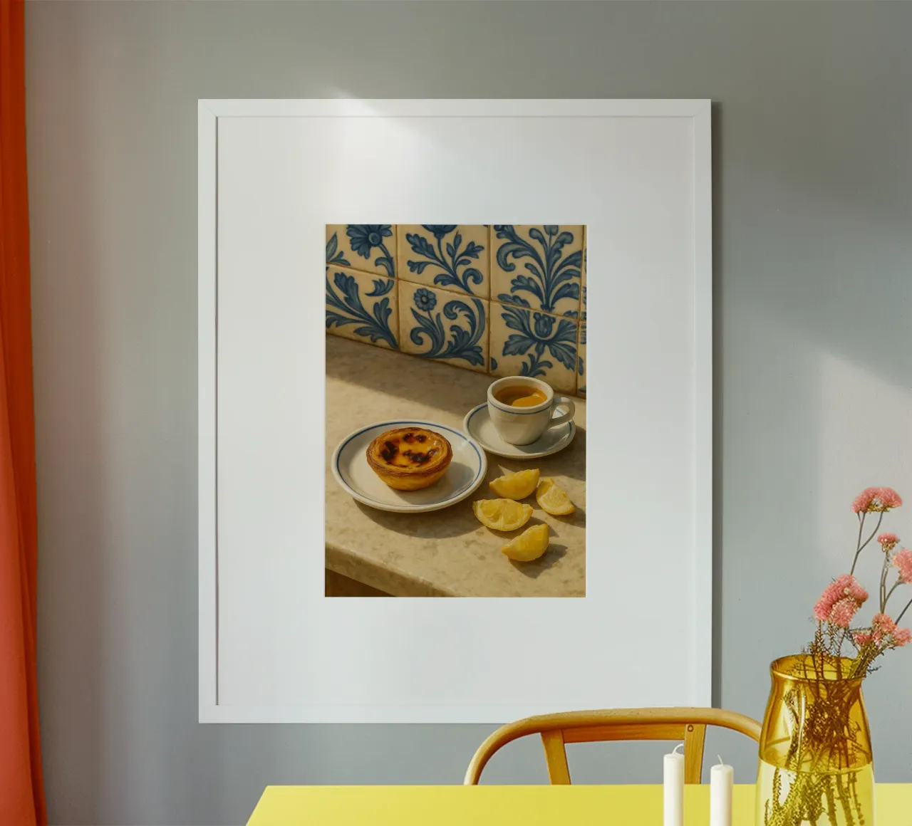 Pastéis and Espresso poster avec cadre en plastique de Mosaic Dialogue