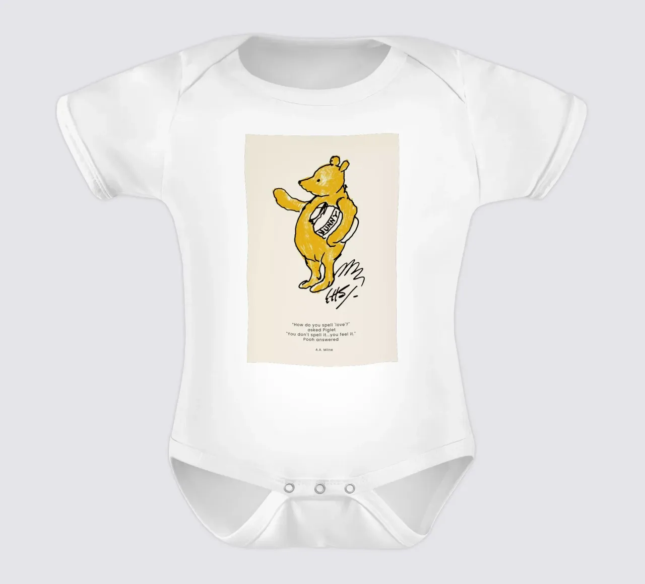 Pooh short-sleeve baby romper by Vintage by JUNIQE