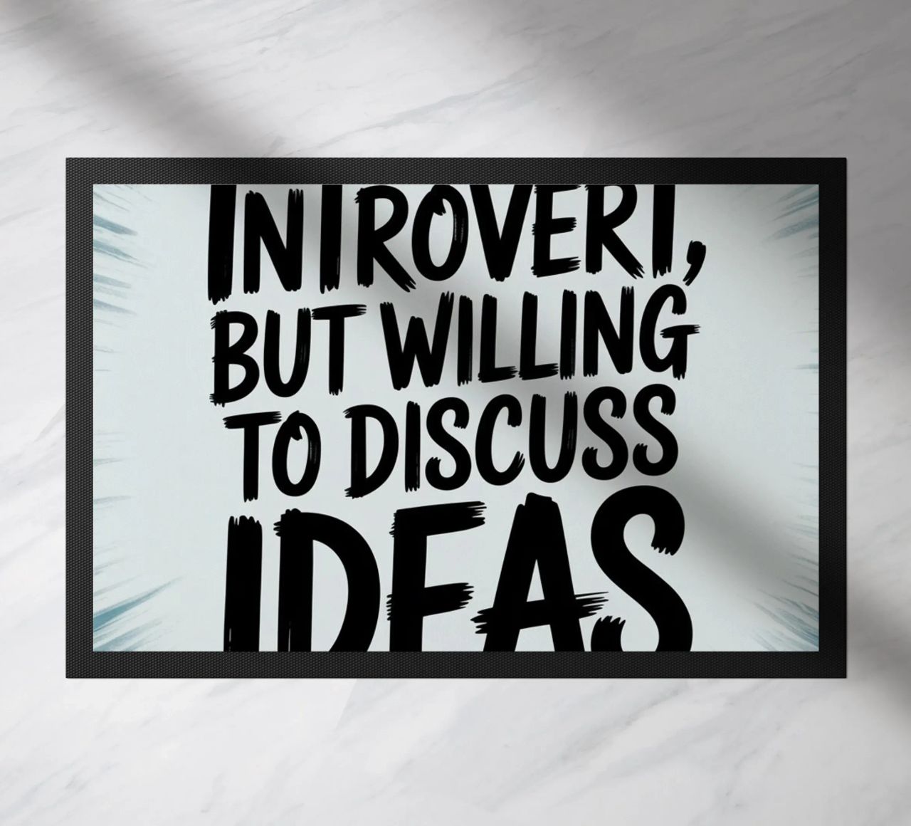 "Introvert, But Willing to Discuss Ideas" – Quiet Power doormat by logic