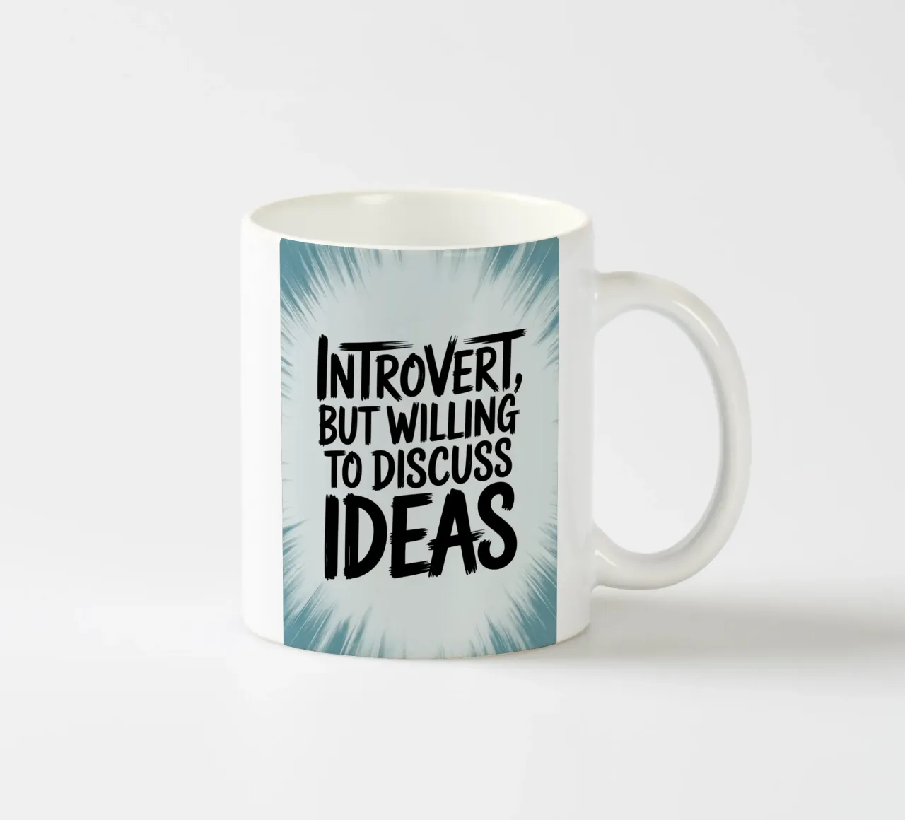 "Introvert, But Willing to Discuss Ideas" – Quiet Power ceramic mug by logic