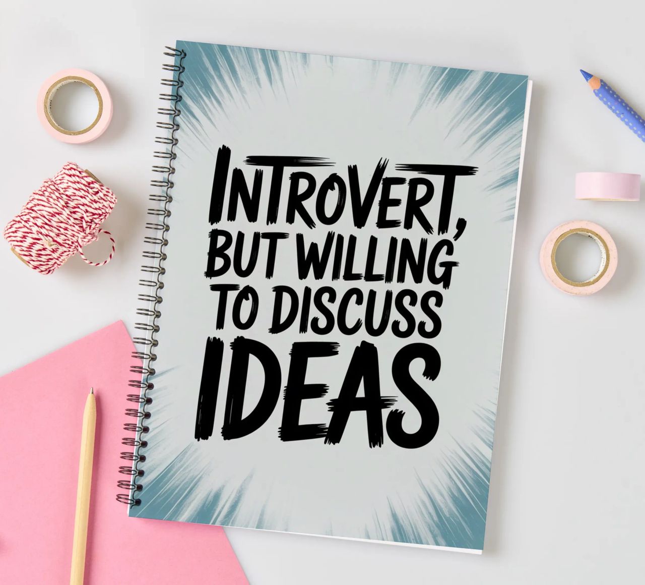 "Introvert, But Willing to Discuss Ideas" – Quiet Power spiral notebook by logic